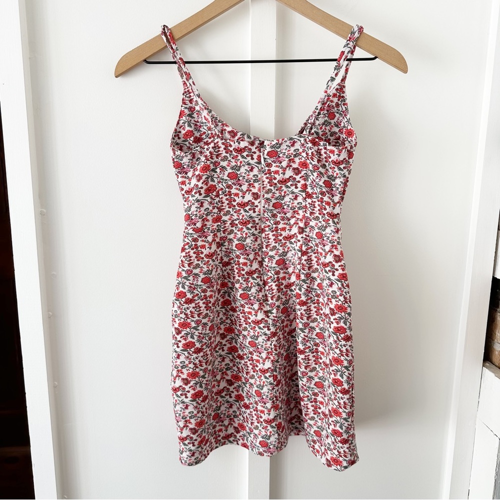 Abercrombie Red Floral Twist Front Mini Dress - image 3